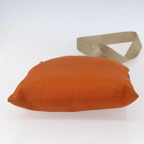 Authentic PRADA Shoulder Bag Nylon Orange Silver - Picture 12 of 16